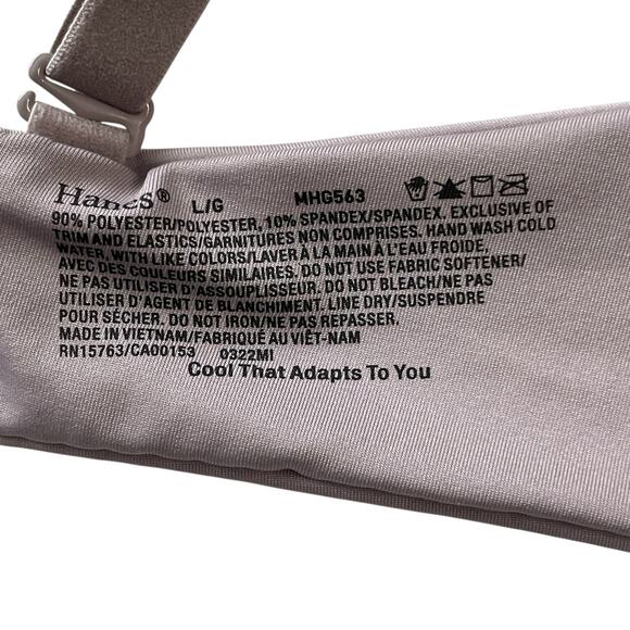 Hanes Bra Size Large ComfortFlex Fit Dreamwire T-shirt Bra MHG563 Warm Steel - Picture 5 of 10